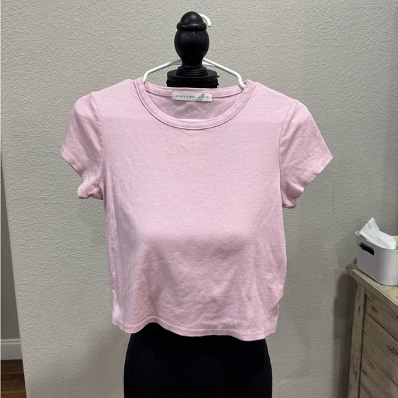 Altar'd State Tops - Altar'd State Pink Fitted Crop T-Shirt